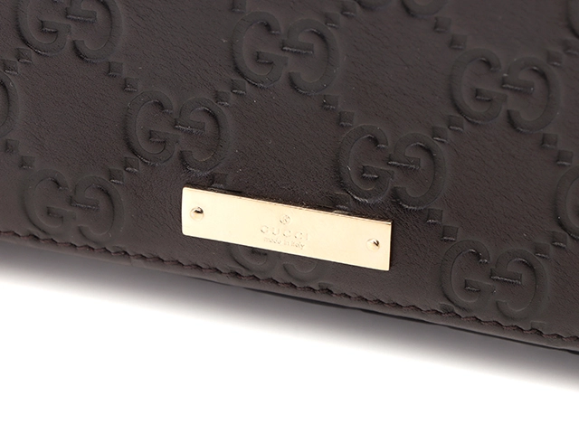 GUCCI グッチ グッチシマZIP長財布・ダークブラウン レザー 244946 2146000411403 【205】