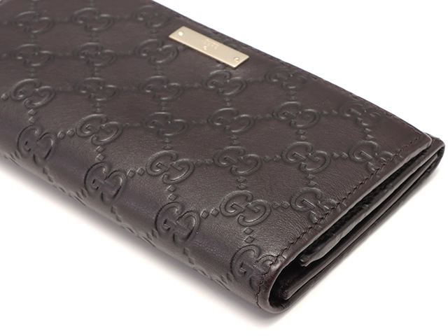 GUCCI グッチ グッチシマZIP長財布・ダークブラウン レザー 244946 2146000411403 【205】