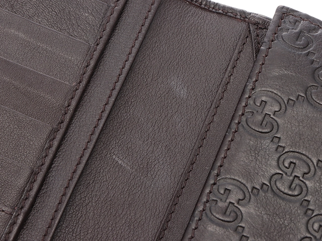 GUCCI グッチ グッチシマZIP長財布・ダークブラウン レザー 244946 2146000411403 【205】