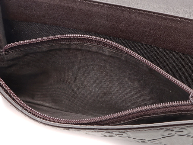 GUCCI グッチ グッチシマZIP長財布・ダークブラウン レザー 244946 2146000411403 【205】