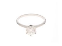 TIFFANY＆CO ティファニー エンゲージメント リング ソリティアリング 14号 プラチナ950 ダイヤモンド1.02カラット 重さ約3.7g 鑑定書付き【472】SJ