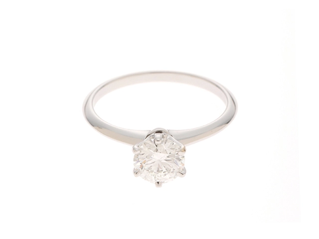 TIFFANY＆CO ティファニー エンゲージメント リング ソリティアリング 14号 プラチナ950 ダイヤモンド1.02カラット 重さ約3.7g 鑑定書付き【472】SJ