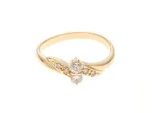 JEWELRY　ジュエリー　リング　指輪　K18イエローゴールド　ダイヤモンド0.14ct 　約1.8g　５号　2146000414428【207】