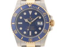 2014年並行品 ROLEX ロレックス サブマリーナー デイト 116613LB ブルー文字盤 セラミック/ステンレス/イエローゴールド 自動巻き【472】SJ