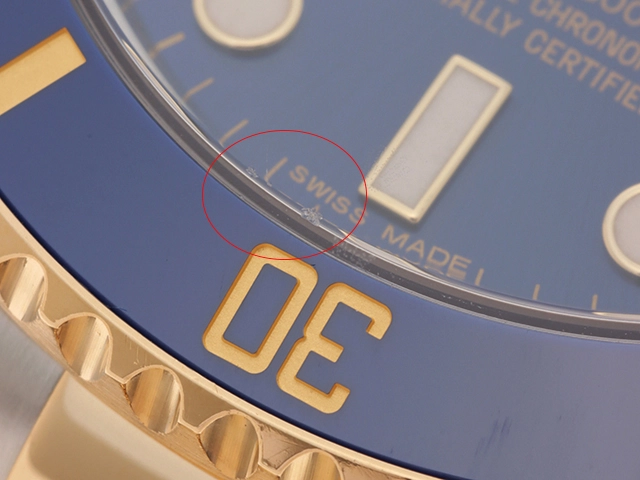 2014年並行品 ROLEX ロレックス サブマリーナー デイト 116613LB ブルー文字盤 セラミック/ステンレス/イエローゴールド 自動巻き【472】SJ