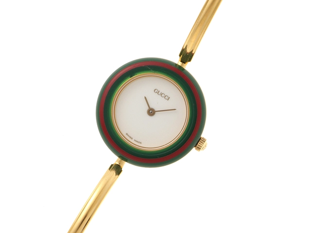 GUCCI グッチ チェンジベゼルウォッチ 11/12.2 GP プラスチック ホワイト文字盤 マルチカラー クォーツ 【460】2146000415159