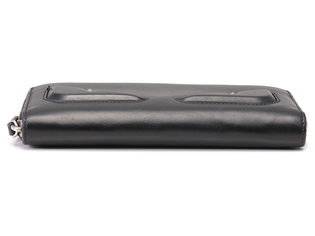 FENDI フェンディモンスター ラウンド長財布 ブラック カーフ【472】YN