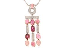 JEWELRY ノンブランドジュエリー ネックレス K18イエローゴールド/ホワイトゴールド マルチカラー17.82/ダイヤモンド0.48  重さ約17.6g 【472】YK
