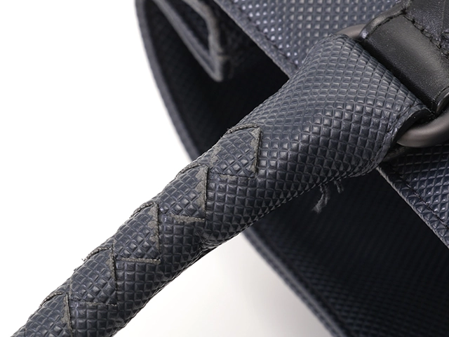 BOTTEGA VENETA ボッテガヴェネタ トートバッグ マルコポーロ コーティングキャンバス ネイビーブラック222498【472】YY