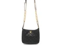 CHANEL シャネル マトラッセ ホーボー チェーンショルダーバッグ AS3112 ブラック/GP ラムスキン 【460】2146000418143