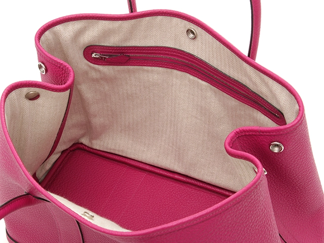 HERES  エルメス トードバッグ ガーデンパーティPM ローズパープル ヴァッシュカントリー シルバー金具 C刻印 2146000418976【430】