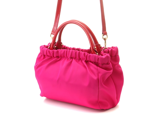 【大黒屋ECサイト・店頭限定】Salvatore Ferragamo フェラガモ ヴァラリボン 2wayショルダー ピンク/レッド ナイロン/パテント GG-21 C793【472】2146000419058