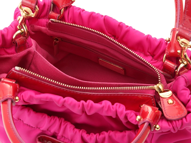 【大黒屋ECサイト・店頭限定】Salvatore Ferragamo フェラガモ ヴァラリボン 2wayショルダー ピンク/レッド ナイロン/パテント GG-21 C793【472】2146000419058