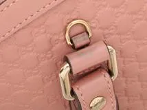 GUCCI グッチ マイクログッチシマ 2wayバッグ ピンク レザー