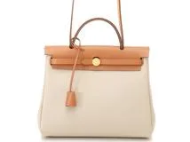 HERMES エルメス エールバッグジップPM ナチュラル ゴールド金具