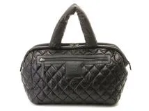 CHANEL　シャネル　ココ・コクーン　ハンドバッグ　ブラック　SV　ナイロン　レザー【431】2146000421648