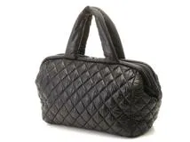 CHANEL　シャネル　ココ・コクーン　ハンドバッグ　ブラック　SV　ナイロン　レザー【431】2146000421648
