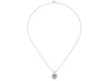 JEWELRY　ノンブランドジュエリージュエリー　ネックレス　チェーンPT850プラチナ　トップPT900プラチナ　エメラルド0.47/ダイヤモンド0.55　7.3g　【472】HG
