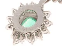 JEWELRY　ノンブランドジュエリージュエリー　ネックレス　チェーンPT850プラチナ　トップPT900プラチナ　エメラルド0.47/ダイヤモンド0.55　7.3g　【472】HG