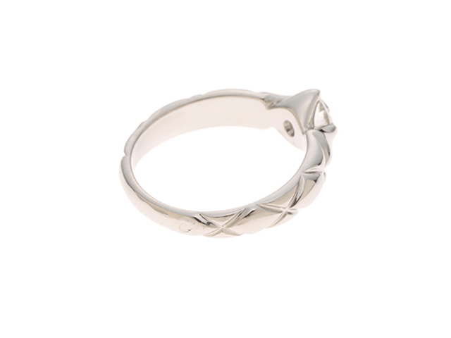 【Pt950】リング1点　CHANELマトラッセ　プラチナ ダイヤ付き CHANEL シャネル マトラッセ リング プラチナ Pt950