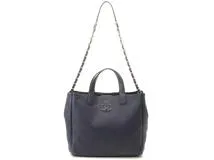 CHANEL ネイビー フラワーエンボス トートバッグ CHANEL シャネル ココマーク トートバッグ ネイビー/SV カーフ