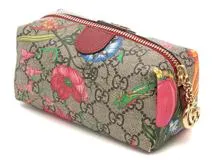 GUCCI　グッチ　ポーチ　オフディア　コスメティックケース　コーティングキャンバス　ベージュ　PVC【472】YI