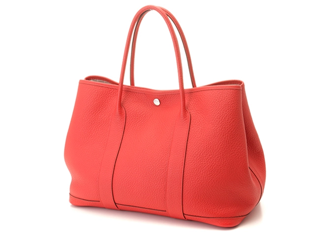 HERMES エルメス ガーデンパーティPM ルージュトマト/SV トートバッグ ヴァッシュ・カントリー【431】