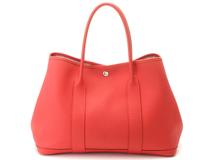 HERMES エルメス ハンドバック ガーデンパーティPM ヴァッシュカントリー ルージュトマト/シルバー金具 X刻印(2016年頃)【472】YK