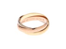 Cartier カルティエ トリニティ リング スモールモデル B4235147 47号 K18ホワイトゴールド/イエローゴールド/ピンクゴールド 2023年正規品【472】SJ