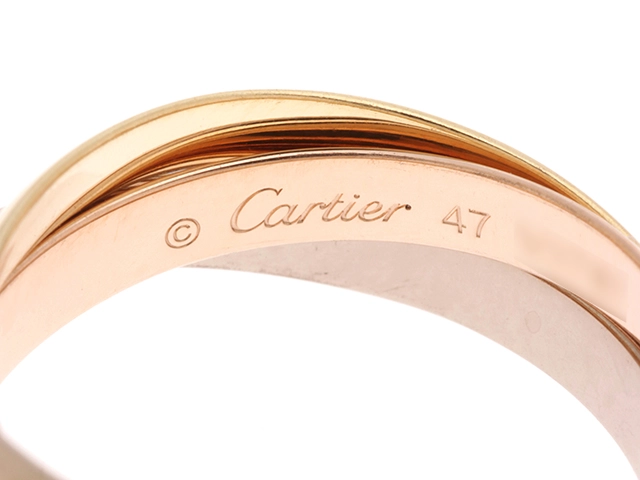 Cartier カルティエ トリニティ リング スモールモデル B4235147 47号 K18ホワイトゴールド/イエローゴールド/ピンクゴールド 2023年正規品【472】SJ