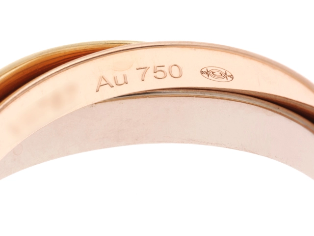 Cartier カルティエ トリニティ リング スモールモデル B4235147 47号 K18ホワイトゴールド/イエローゴールド/ピンクゴールド 2023年正規品【472】SJ