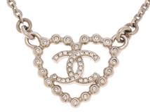 CHANEL　シャネル　ハートモチーフ　ココマークネックレス　メタル(SS)/クリスタル　【471】IK