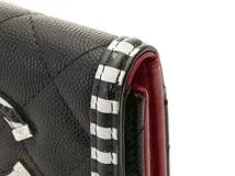 CHANEL　シャネル　CCフィリグリー　コンパクトウォレット　ブラック/ホワイト/SV キャビア　【471】IK