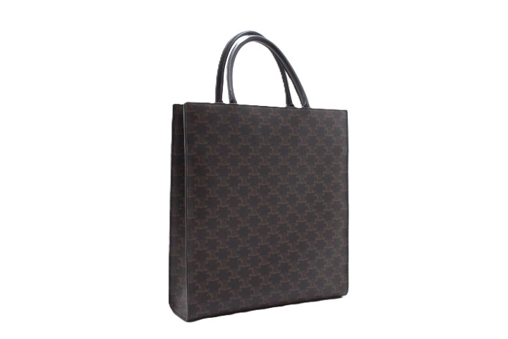 CELINE セリーヌ トリオンフ バーティカルカバ ミディアム トートバッグ 2way 194432CIM.38NO ブラック/ブラウン 【460】2146000429262