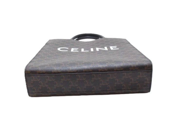 CELINE セリーヌ トリオンフ バーティカルカバ ミディアム トートバッグ 2way 194432CIM.38NO ブラック/ブラウン 【460】2146000429262