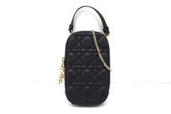 Dior Lady Dior Call'in Dior フォンホルダー S0872ONMJ_M900 カナージュラムスキン ブラック 【460】2146000429545