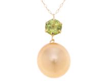 JEWELRY　ジュエリー　ネックレス　K18 ゴールド　パール/スフェーン　3.3g　2146000430381　【471】L