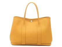 HERMES エルメス ガーデンパーティPM ジョーヌアンブル/SV トートバッグ ヴァッシュ・カントリー　C刻印(約2018年)　2146000430794【471】