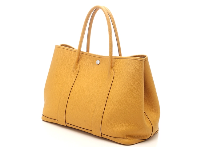 HERMES エルメス ガーデンパーティPM ジョーヌアンブル/SV トートバッグ ヴァッシュ・カントリー　C刻印(約2018年)　2146000430794【471】
