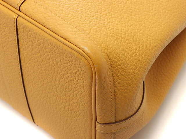 HERMES エルメス ガーデンパーティPM ジョーヌアンブル/SV トートバッグ ヴァッシュ・カントリー　C刻印(約2018年)　2146000430794【471】