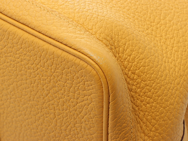 HERMES エルメス ガーデンパーティPM ジョーヌアンブル/SV トートバッグ ヴァッシュ・カントリー　C刻印(約2018年)　2146000430794【471】