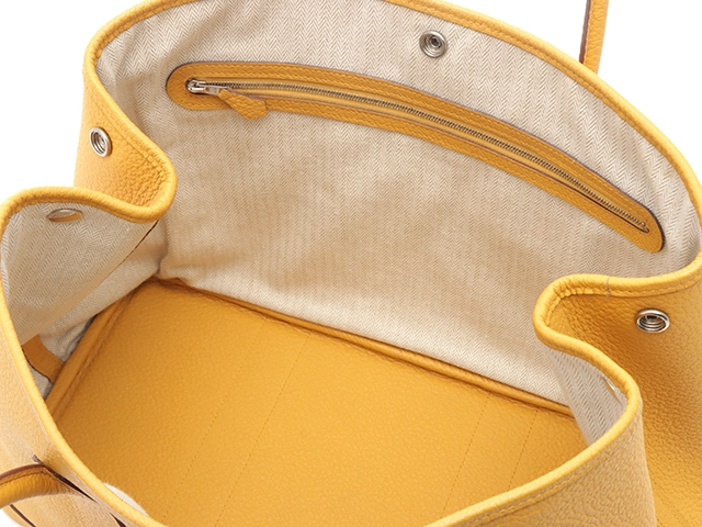 HERMES エルメス ガーデンパーティPM ジョーヌアンブル/SV トートバッグ ヴァッシュ・カントリー　C刻印(約2018年)　2146000430794【471】