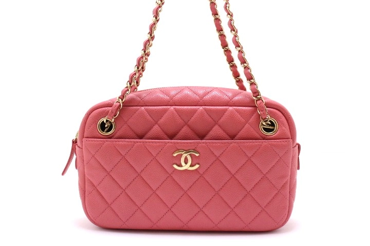 【良品】シャネル　チェーントート　キャビアスキン　マトラッセ　肩掛け　ピンク 楽天市場】CHANEL マトラッセ チェーンショルダー トートバック