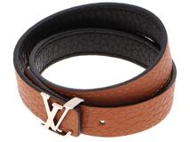 LOUIS VUITTON　ルイ・ヴィトン　ブラスレ・ＬＶ　ブラックスラッシュブラウン　レザースラッシュＳＳ　M6018E【431】2146000431333