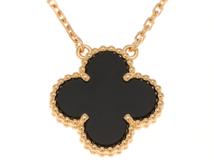 Van Cleef & Arpels　ヴァン クリーフ&アーペル　ヴィンテージアルハンブラ　ネックレス　K18 ゴールド　オニキス　4.9g　2146000431883　【471】L
