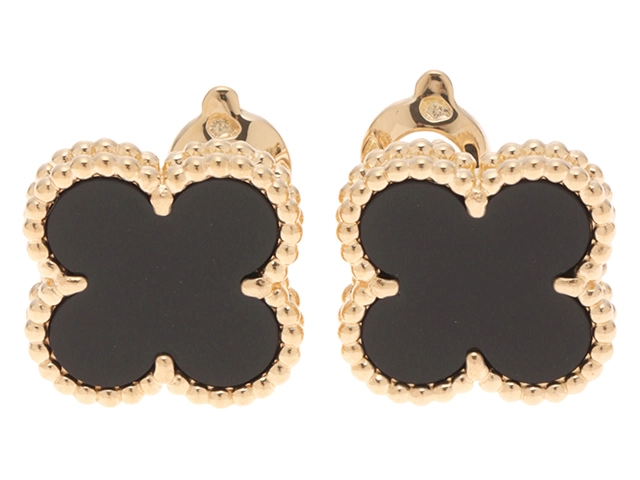 2024年 ヴァンクリーフ ヴィンテージアルハンブラ ピアス オニキス