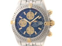 BREITLING ブライトリング 腕時計 クロノマット エボリューション B13356/B156C46PA K18イエローゴールド/スティール ブルー文字盤 自動巻き【472】SJ