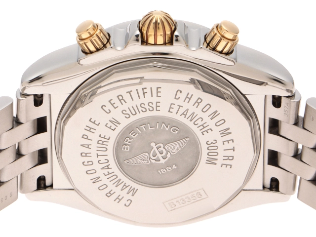 BREITLING ブライトリング 腕時計 クロノマット エボリューション B13356/B156C46PA K18イエローゴールド/スティール ブルー文字盤 自動巻き【472】SJ