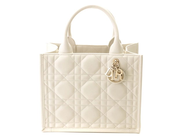 DIOR ディオール マクロカナージュ ブックトートスモール ラテホワイト