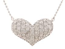 JEWELRY　ジュエリー　ハート　ネックレス　K14ホワイトゴールド　ダイヤモンド1.13ct　約4.1g　2146000433177【207】